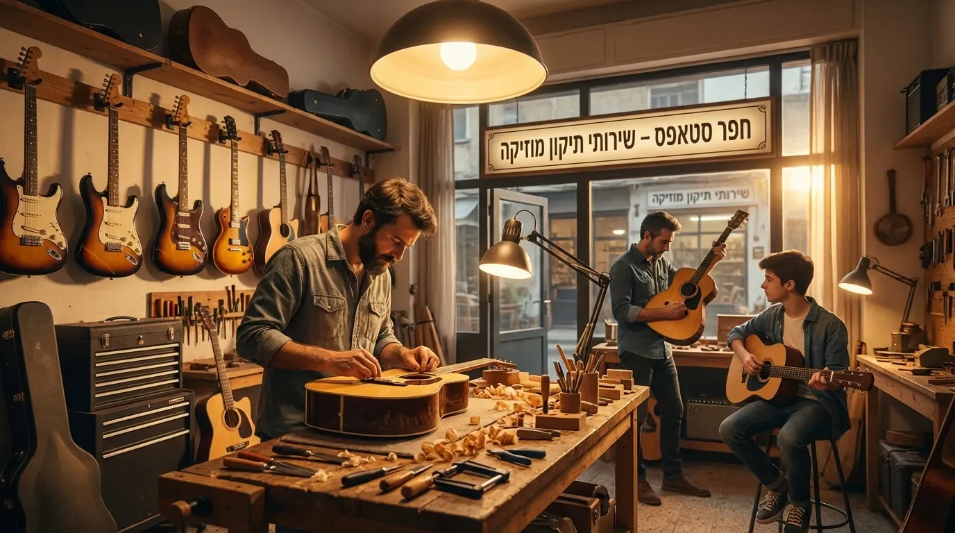 סדנת תיקון גיטרה חשמלית במרכז מקצועית